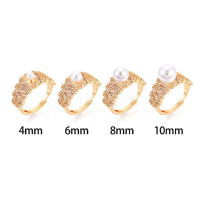Brass Micro Pave Cubic Zirconia Cup Peg Ring Settings KK-N274-24G-1