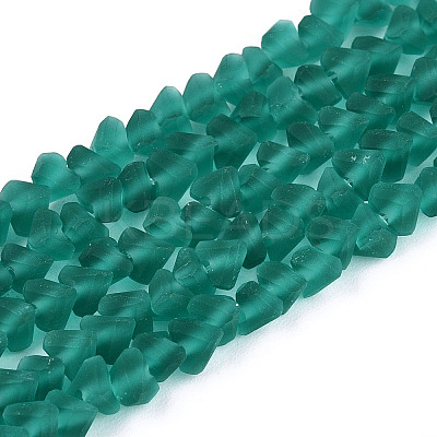 Frosted Transparent Glass Beads Strands GLAA-N016-4mm-04-1