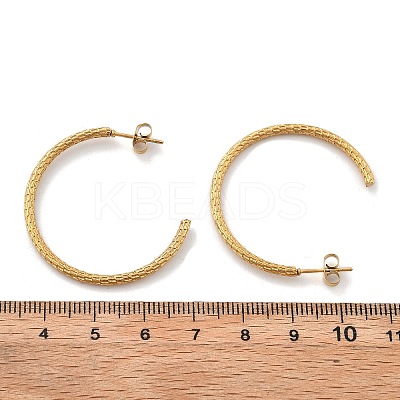 304 Stainless Steel Twist C-Shaped Stud Earrings EJEW-R017-03G-04-1