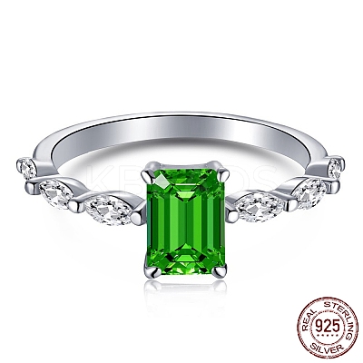 Rhodium Plated 925 Sterling Silver Finger Rings RJEW-A019-28B-03P-1