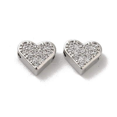 Brass Micro Pave Cubic Zirconia Beads KK-H487-03P-1