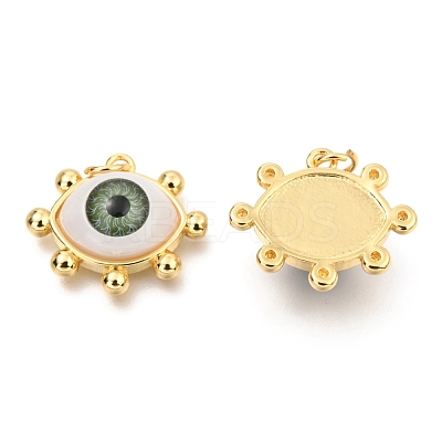 Brass Acrylic Pendants ZIRC-J024-01G-04-1