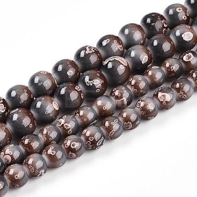Baking Paint Glass Beads Strands DGLA-N008-10mm-09-1