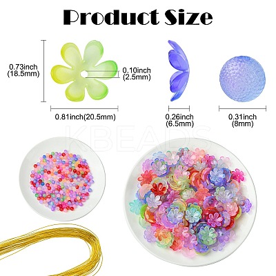 DIY Round Flower Acrylic Beads Jewelry Making Kits DIY-CJ0002-82-1