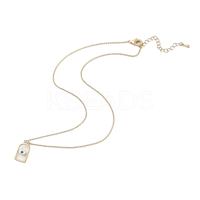 Arch with Evil Eye Brass Enamel Pendant Necklaces LS-NJEW-H051-02G-1