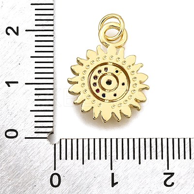 Rack Plating Brass Micro Pave Cubic Zirconia Pendants KK-K401-51G-02-1