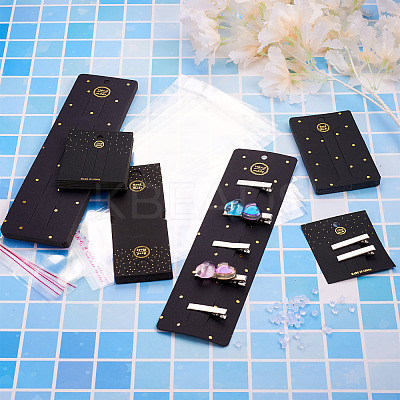 80Pcs 4 Style Rectangle Cardboard Jewelry Display Cards CDIS-YS0001-04-1