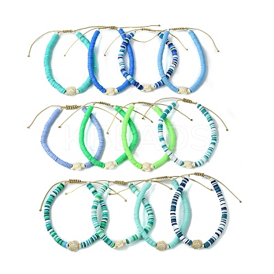 12Pcs Adjustable Synthetic Turquoise Tortoise Anklets AJEW-AN00615-1