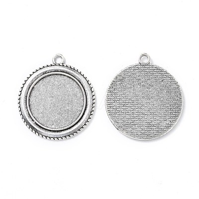 Vintage Tibetan Style Alloy Pendant Cabochon Bezel Settings X-TIBEP-O006-19AS-1