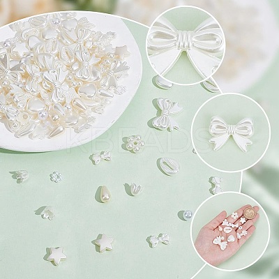 450Pcs 15 Styles Acrylic & ABS Plastic Beads Imitation Pearls OACR-AR0001-23-1