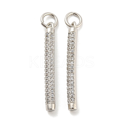 Rack Plating Brass Micro Pave Clear Cubic Zirconia Pendants KK-Q804-23P-1