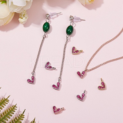 12Pcs 3 Colors Brass Micro Pave Cubic Zirconia Charms ZIRC-SZ0001-58-1
