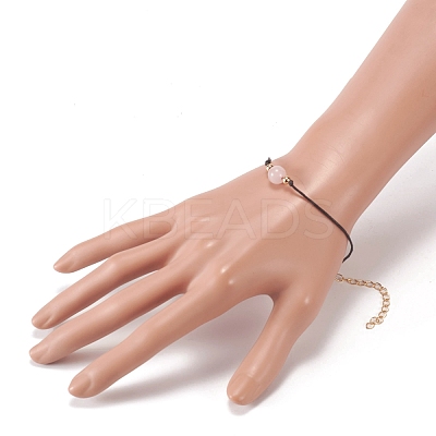 Natural Rose Quartz Beaded Bracelets BJEW-JB05505-03-1