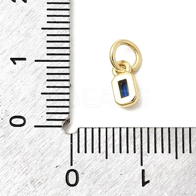 Brass Cubic Zirconia Charms KK-G554-02D-02-1