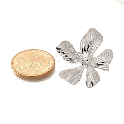 Flower 304 Stainless Steel Open Cuff Ring for Women LS-RJEW-R006-03P-01-1