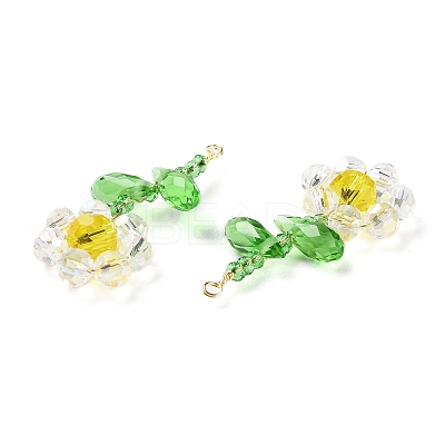 Glass Beaded Pendants GLAA-C028-06E-1