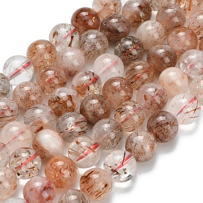 Natural Copper Rutilated Quartz Beads Strands G-L642-B07-8mm-1