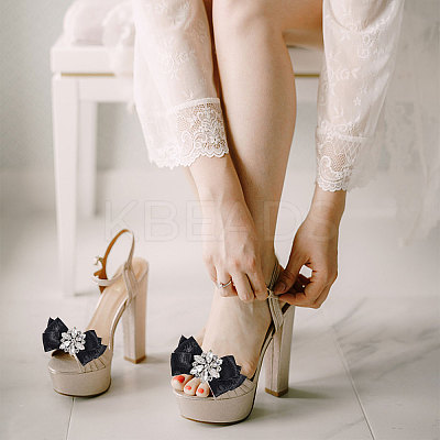 2Pcs Detachable Bowknot Polyester Ribbon Shoe Decoration FIND-FG0003-03C-1