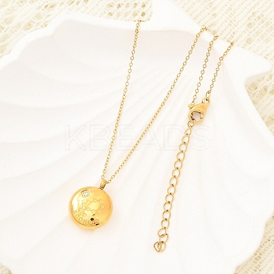 304 Stainless Steel Clear Cubic Zirconia Constellation Pendant Necklaces NJEW-R021-02G-08-1