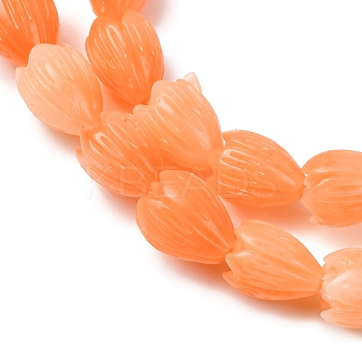 Synthetic Coral Dyed Carved Beads Strands SH-CBAE713-05B-1