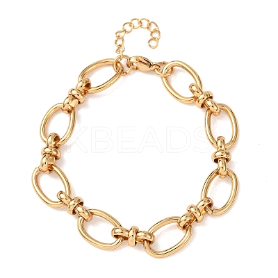 304 Stainless Steel Oval Link Chains Bracelets for Women BJEW-G780-05G-1
