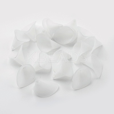 Frosted Acrylic Calla Lily Flower Beads for Chunky Necklace Jewelry X-PAF011Y-1-1