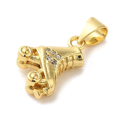 Rack Plating Brass Micro Pave Cubic Zirconia Charms KK-U027-34G-1