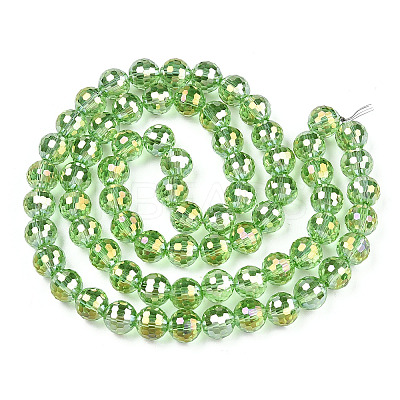 Transparent Electroplate Glass Bead Strands EGLA-TAC0003-04H-1