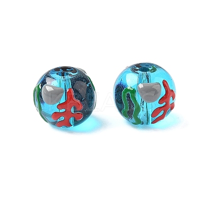 Ocean Theme Handmade Glass Enamel Beads LAMP-D304-02F-1