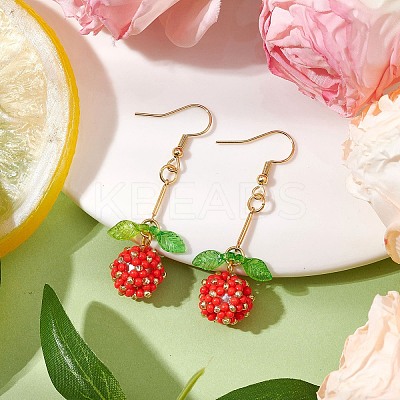 Handmade Glass Seed Beads Dangle Earrings EJEW-MZ00245-1