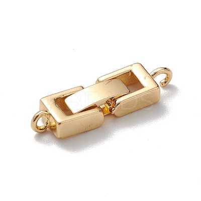 Rack Plating Brass Fold Over Clasps with Loops LS-KK-L184-89G-1
