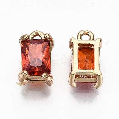 Brass Glass Rhinestone Pendants X-GLAA-S179-21E-RS-1