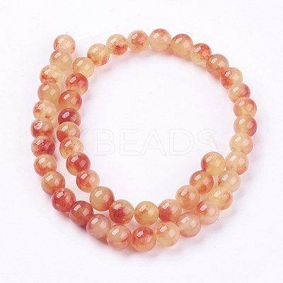 Two Tone Natural White Jade Bead Strands G-R165-10mm-02-1
