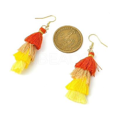 Colorful Tassel Pendants Dangle Earrings for Women EJEW-JE06111-1