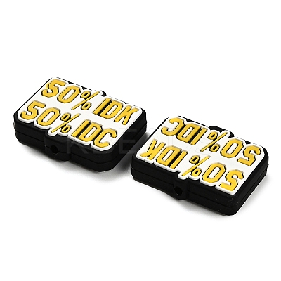 Word 50% IDK 50% IDC Food Grade Eco-Friendly Silicone Focal Beads SIL-I007-07-1