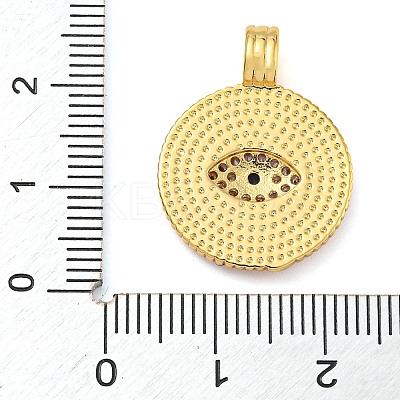 Rack Plating Brass Micro Pave Clear Cubic Zirconia Pendants KK-Z063-14G-01-1