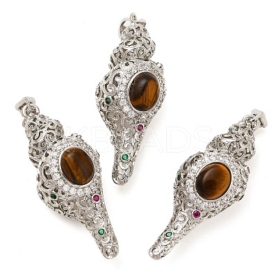 Natural Tiger Eye Pendants G-F776-01P-01-1