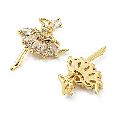 Rack Plating Brass Cubic Zirconia Pendants KK-M258-06G-01-1