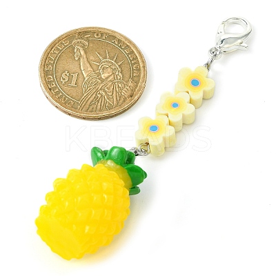 Fruit Resin Pendant Decoration HJEW-JM01554-01-1