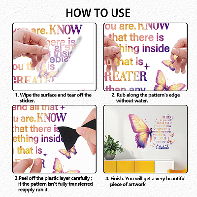 Translucent PVC Self Adhesive Wall Stickers STIC-WH0015-300-1