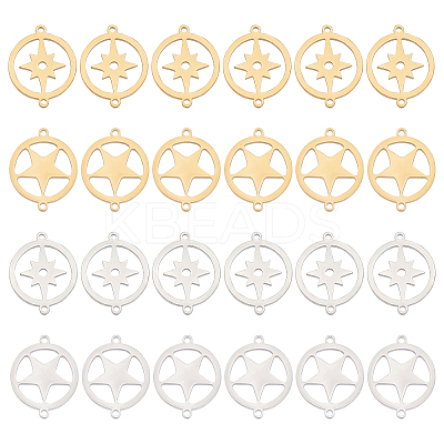 24Pcs 4 Style Stainless Steel Links Connectors STAS-UN0027-67-1