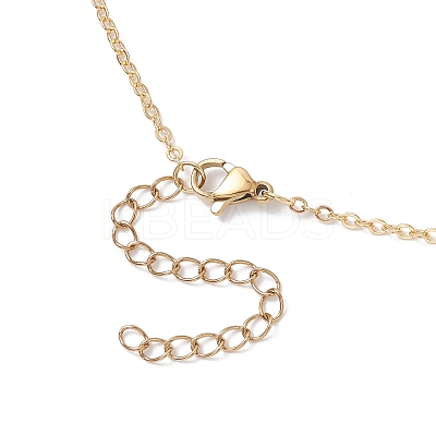 Handmade Glass Seed Beaded Leaf Shape Pendant Brass Cable Chain Necklaces for Women NJEW-MZ00127-03-1