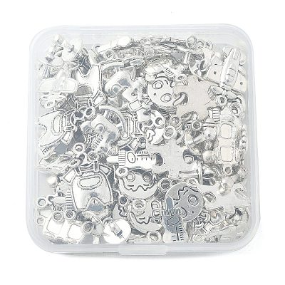 100Pcs 10 Styles Tibetan Style Alloy Cartoon Boy Pendants TIBEP-CJ0002-77-1