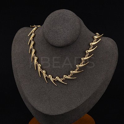 Rack Plating Brass Teardrop Link Chain Necklaces for Women NJEW-C064-01G-1