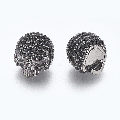 Brass Micro Pave Cubic Zirconia Beads LS-ZIRC-S053-YS040B-3-1