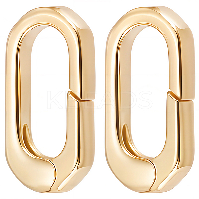 2Pcs Brass Spring Gate Rings KK-BBC0024-20G-01-1