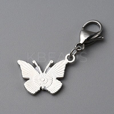 Butterfly Alloy Enamel Pendant Decoration LS-HJEW-WH0042-73F-1