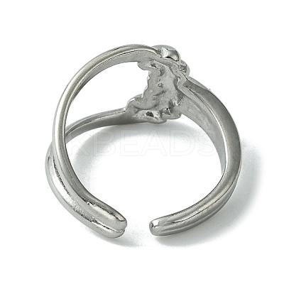 Non-Tarnish 304 Stainless Steel Open Cuff Ring RJEW-L110-029P-1