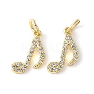 Brass Micro Pave Clear Cubic Zirconia Pendants KK-H449-85B-G-RS-1