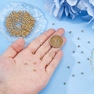 300Pcs Brass Crimp Beads Covers KK-DC0004-75-1